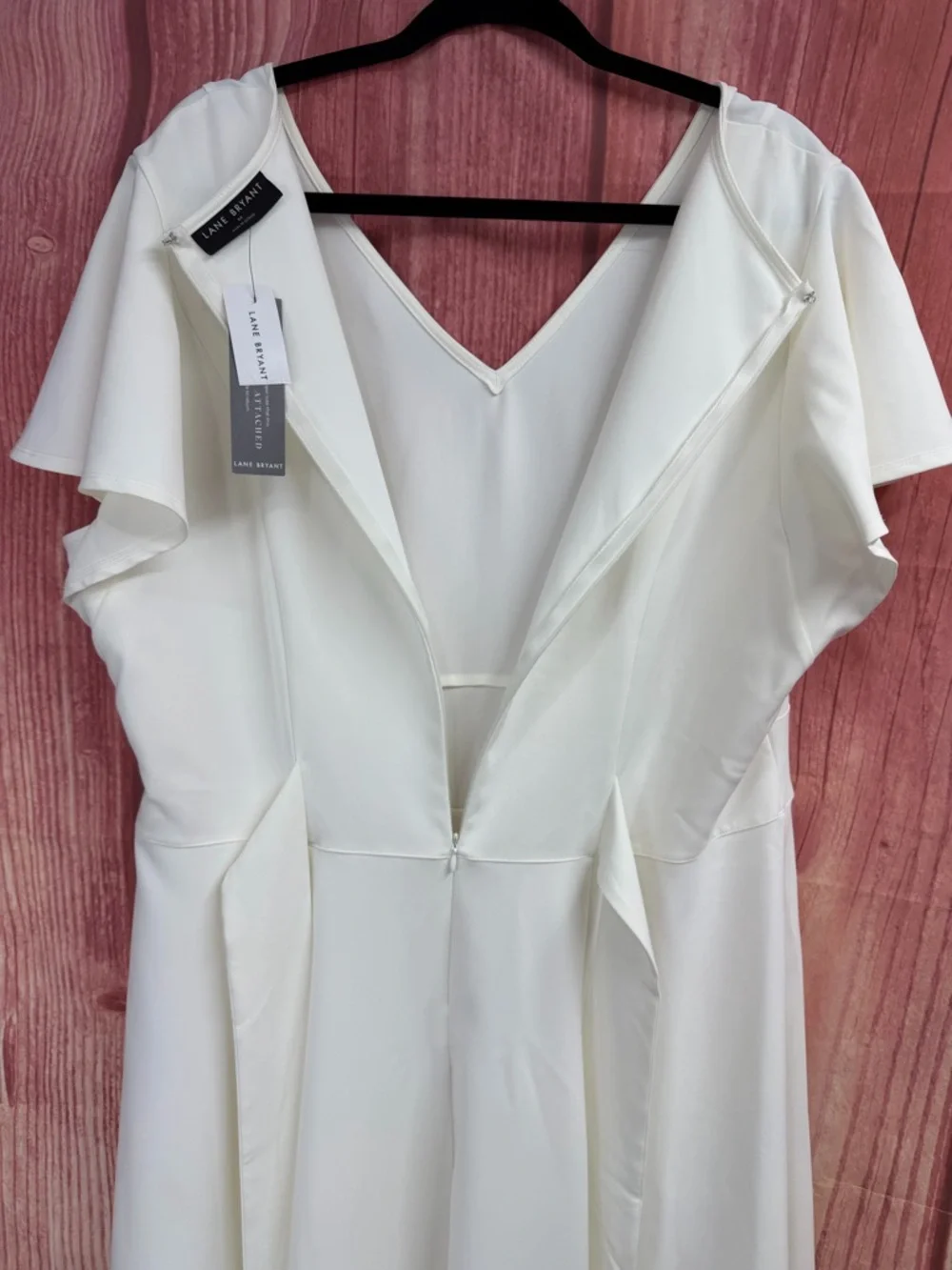 Lane Bryant Ivory High-Low V-Neck MIDI Dress - Picture 5 of 13